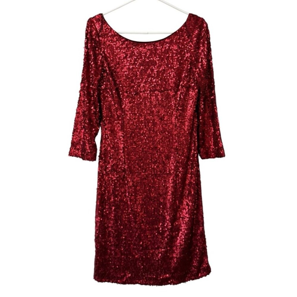 Marc New York Women Sequin Sheath Dress Size10 Zipper Wedding Guest Formal Party